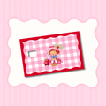 Strawberry Girl on Suitcase Gingham Card Skin