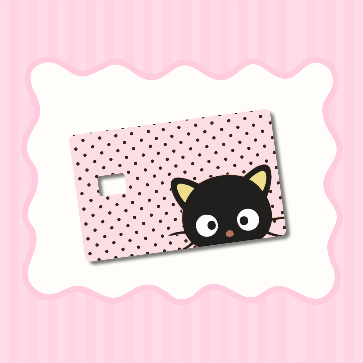Chocolate Cat Polka Dots Card Skin