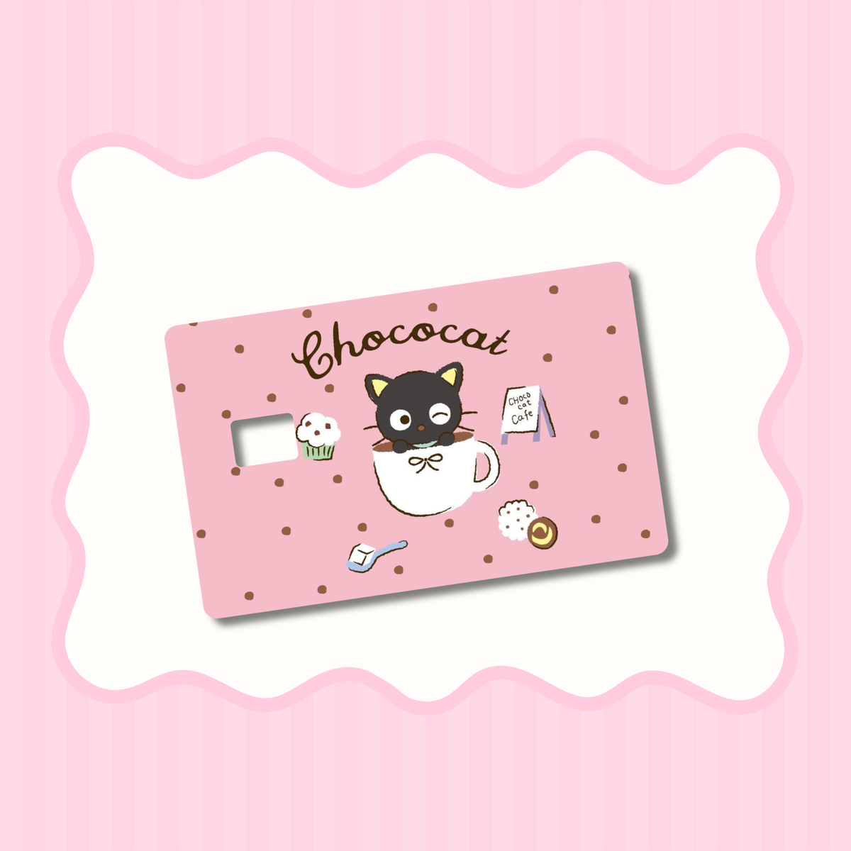 Chocolate Cat in Mug Card Skin