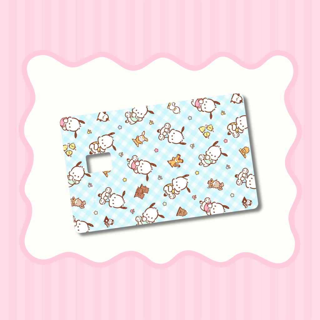 Pocha Blue Gingham Card Skin