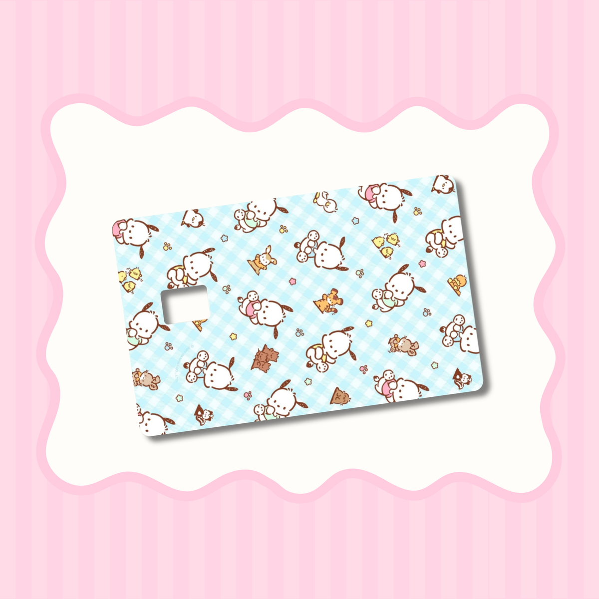 Pocha Blue Gingham Card Skin