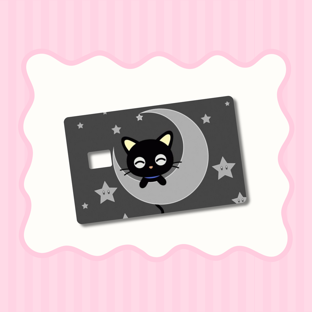 Chocolate Cat On Moon Card Skin