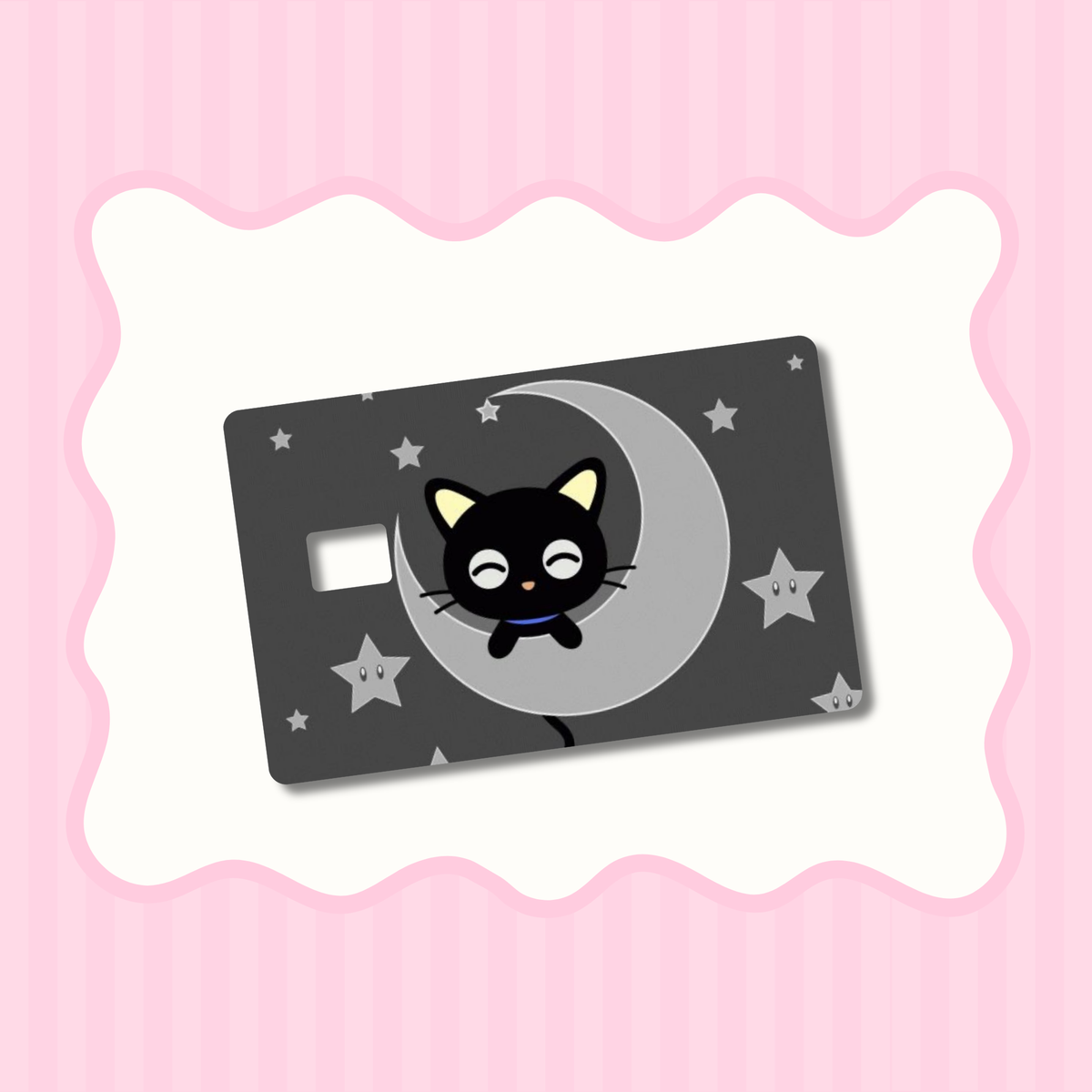 Chocolate Cat On Moon Card Skin