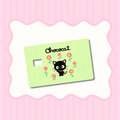 Chocolate Cat with Flowers Card Skin