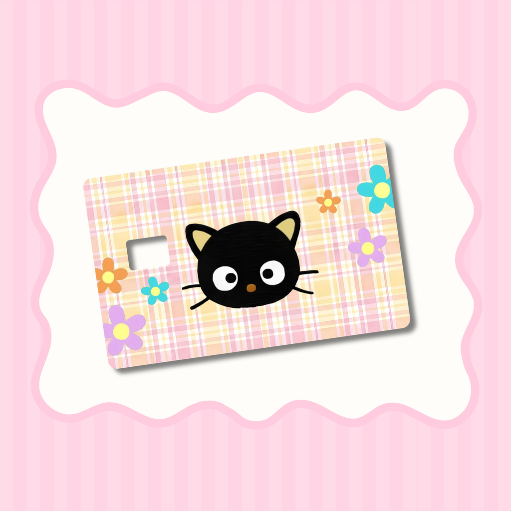 Chocolate Cat Flowers Card Skin