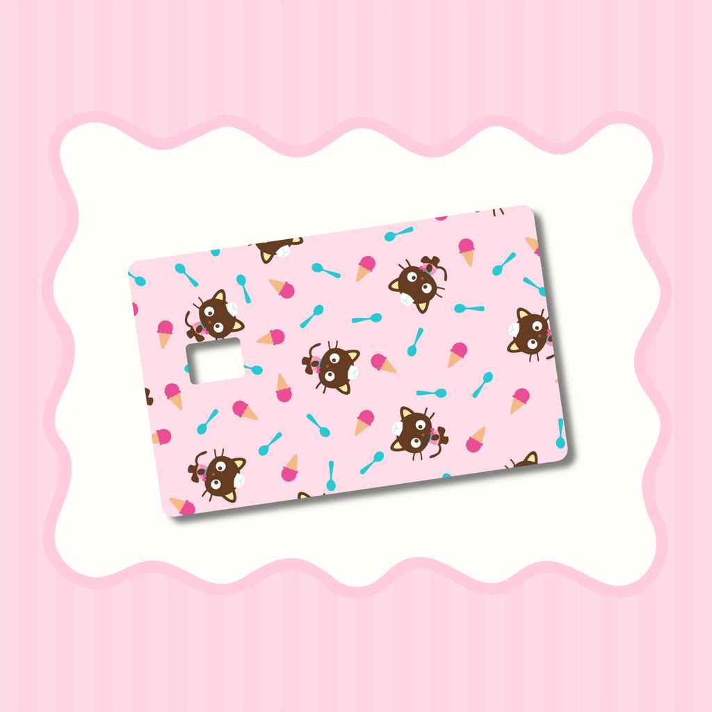Chocolate Cat Ice Cream Card Skin
