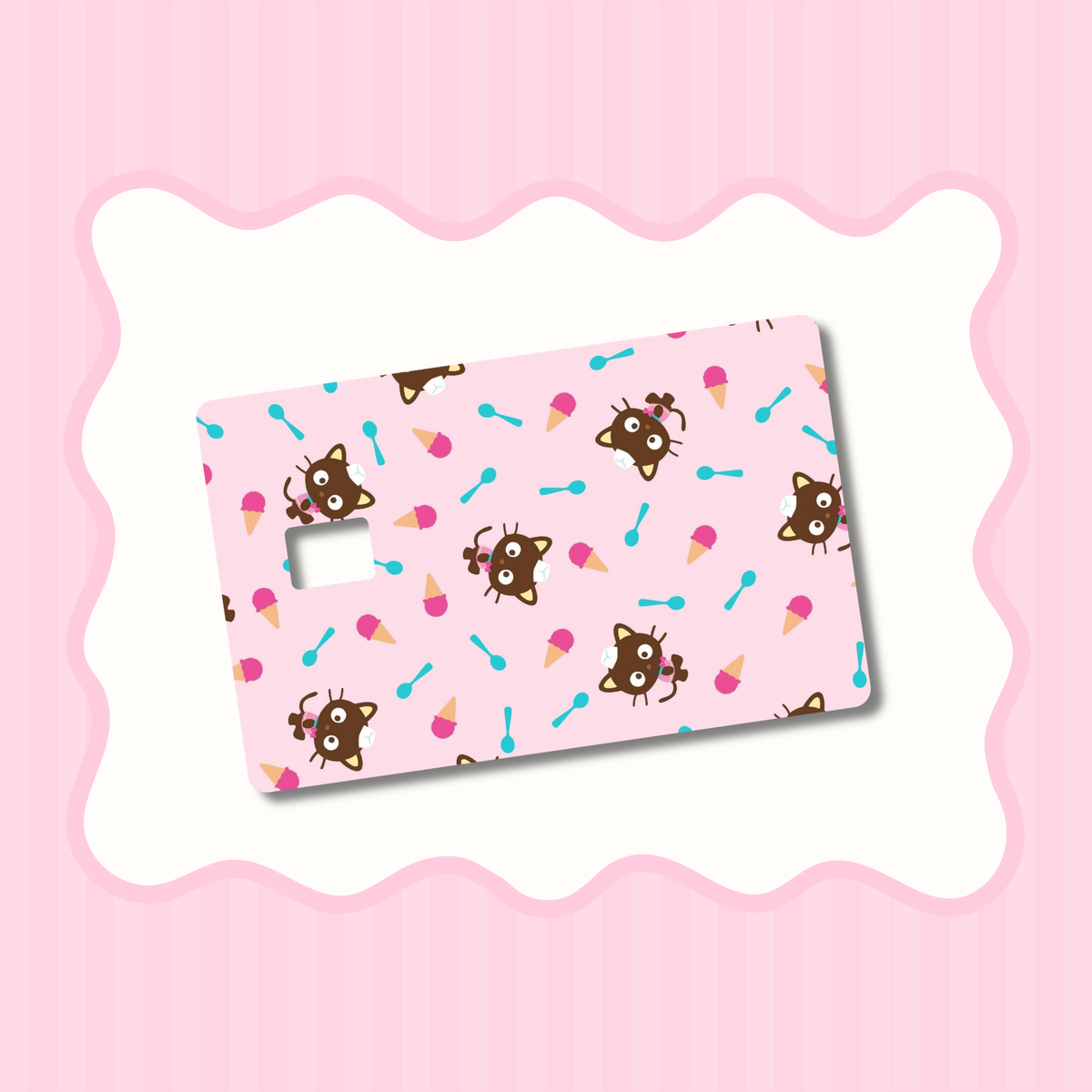 Chocolate Cat Ice Cream Card Skin
