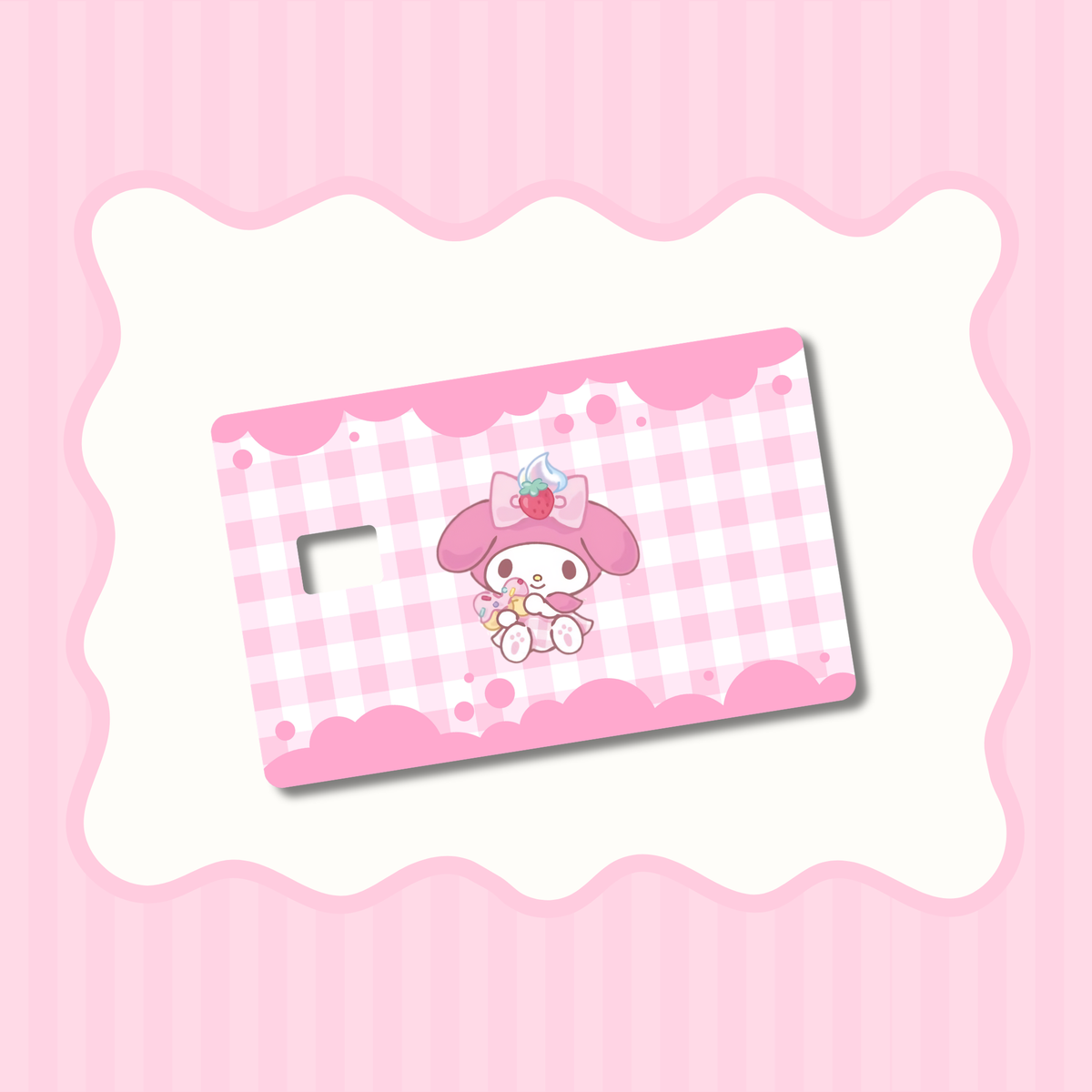 Melo Pink Gingham Card Skin